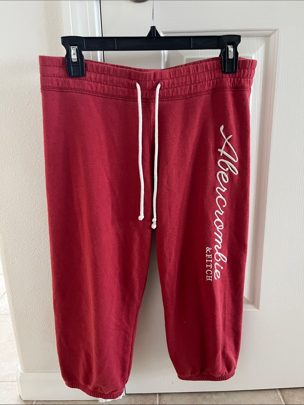 Abercrombie & Fitch Red Drawstring Sweatpants